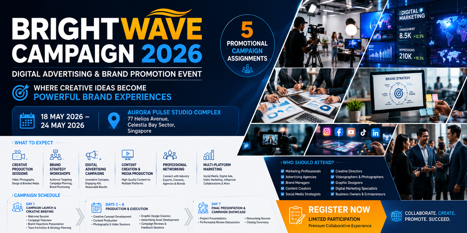 BrightWave Campaign 2026 – Digital Advertising and Brand Promotion Event, 18-24 May 2026, Aurora Pulse Studio Complex Singapore